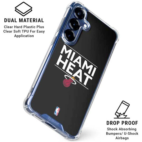 NBA Miami Heat Standard - Black Galaxy S25 Clear Case